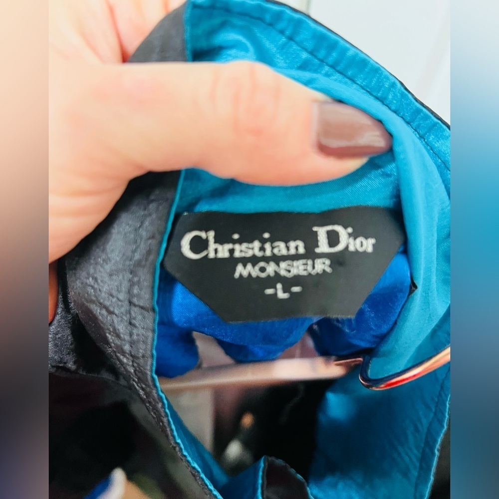 Vintage Christian Dior Teal and Black Jacket size large - Picture 3 of 12